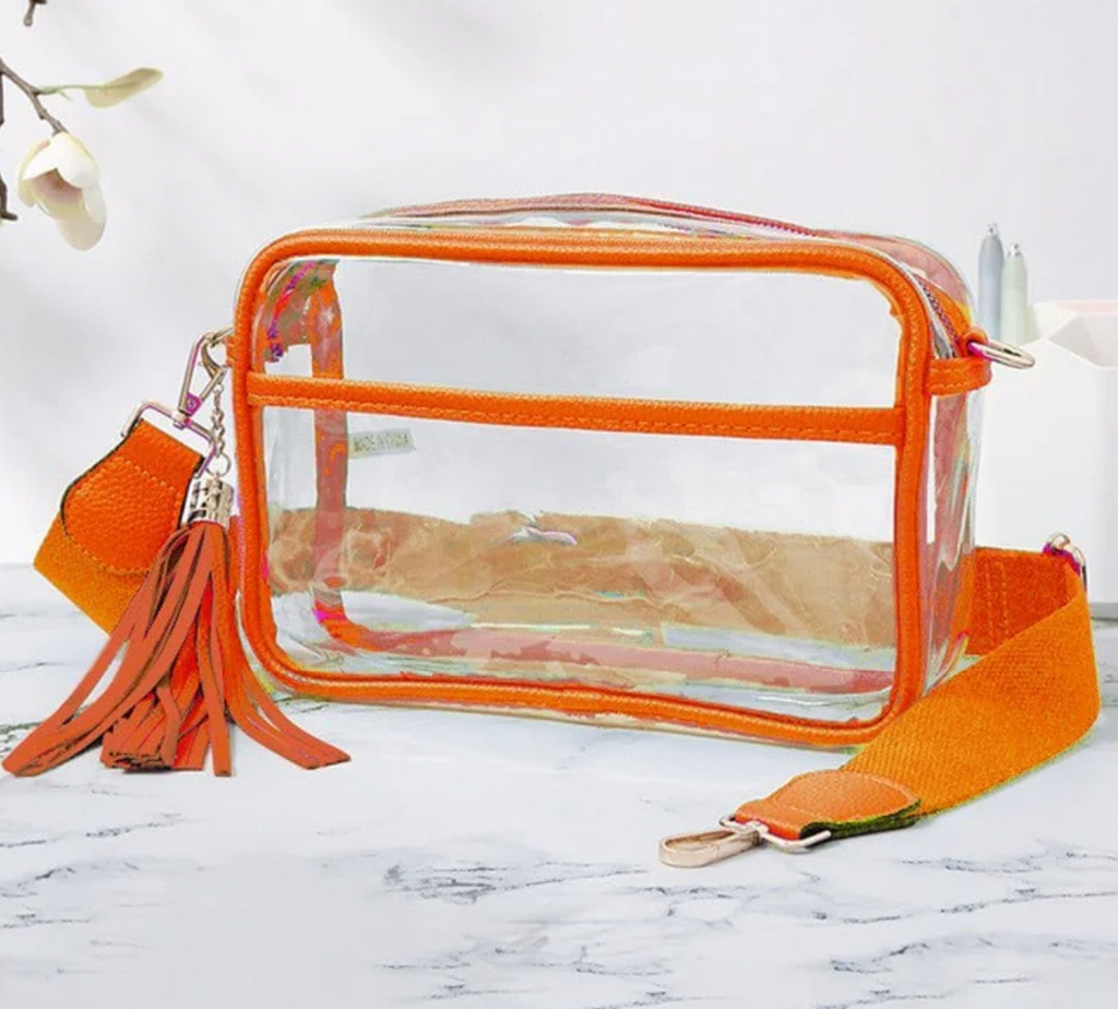 North Soccer Orange Tassle Stadium Approved Purse