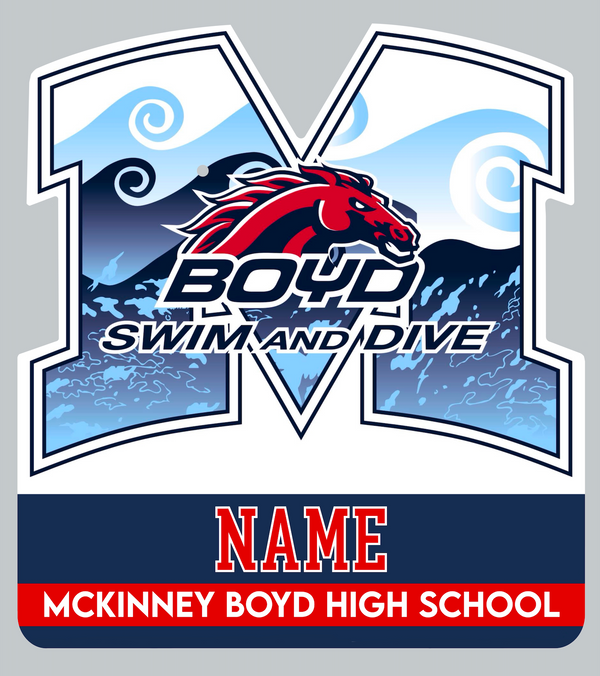 Boyd Swim and Dive Metal Yard Sign