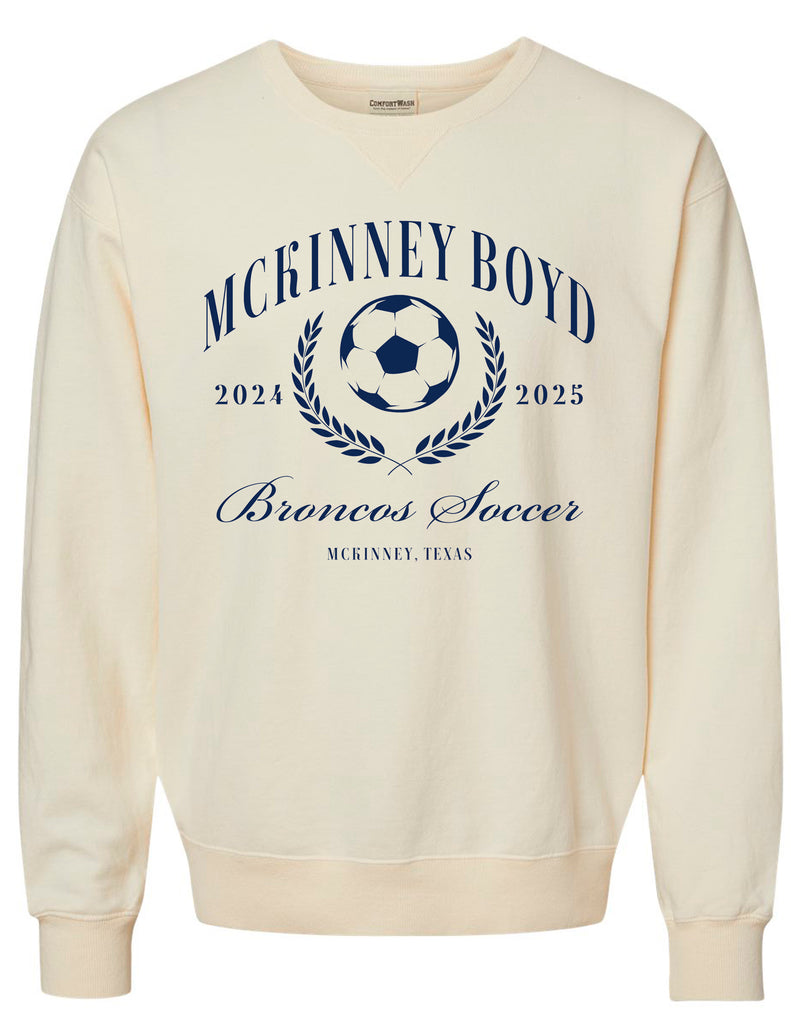 Boyd Girls Soccer Comfort Wash Ivy Design Crewneck Sweatshirt