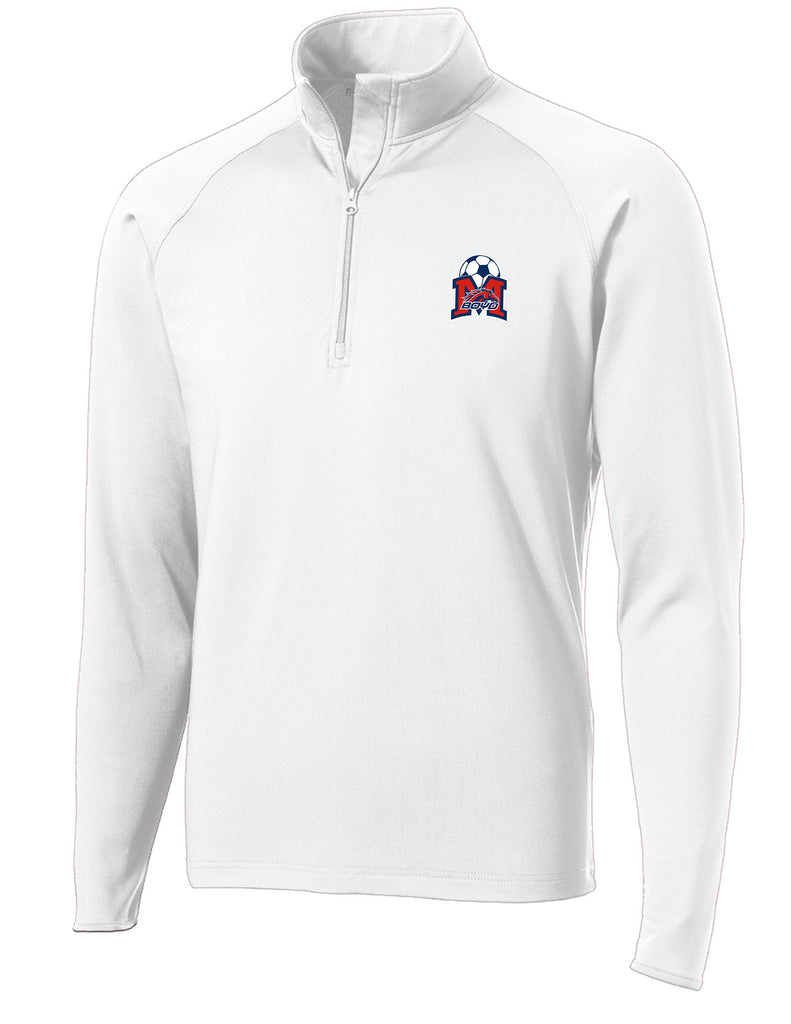 Boyd Girls Soccer Sport-Tek White Quarter Zip Pullover