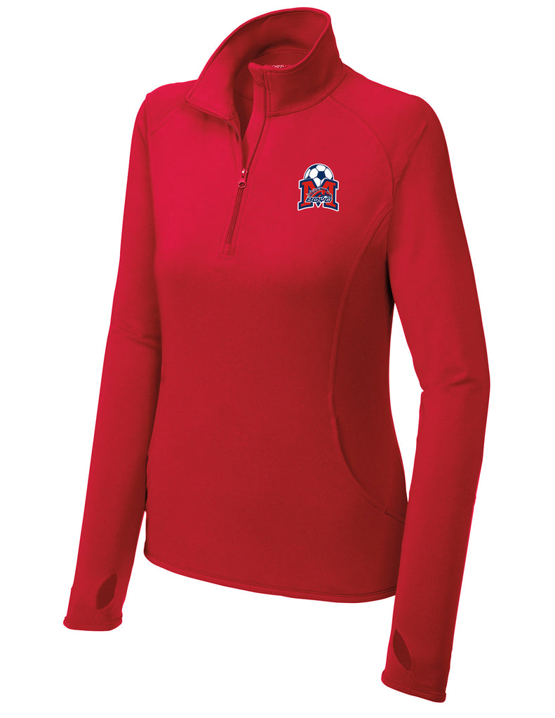 Boyd Girls Soccer Sport-Tek Women's Red Quarter Zip Pullover