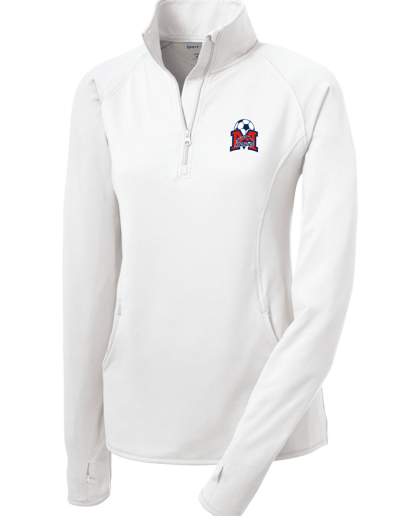 Boyd Girls Soccer Sport-Tek Women's White Quarter Zip Pullover