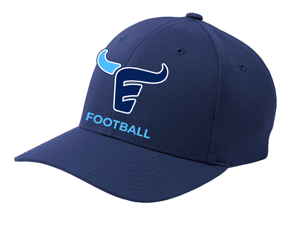 Emerson Football Sport Tek Flexfit Navy Hat Logo + FOOTBALL