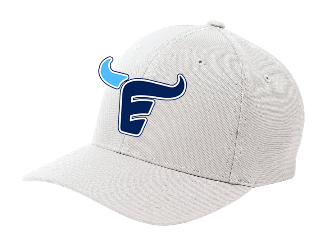Emerson Football Sport Tek Flexfit White Hat Logo Only