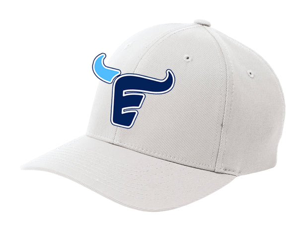 Emerson Football Sport Tek Flexfit White Hat Logo Only