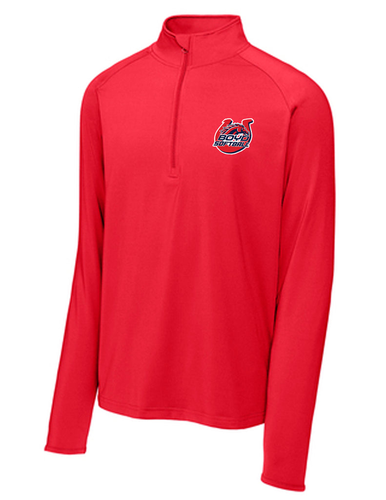 Boyd Softball Sports Tek Red Performance 1/4 Zip with Embroidered Logo