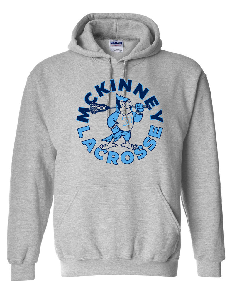 McKinney Lacrosse Sports Gray Vintage Mascot Hoodie