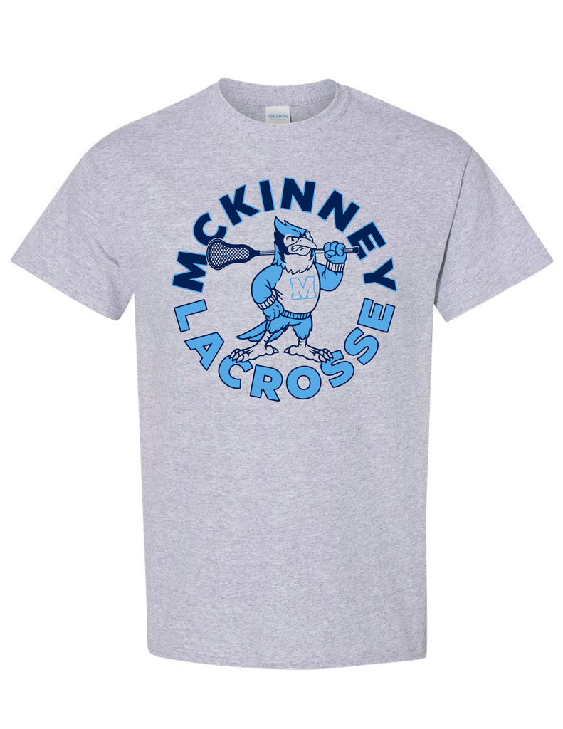 McKinney Lacrosse Sports Gray Vintage Mascot Tee