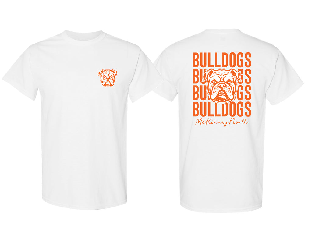 North Swim White Stacked Bulldog Design SS Tee