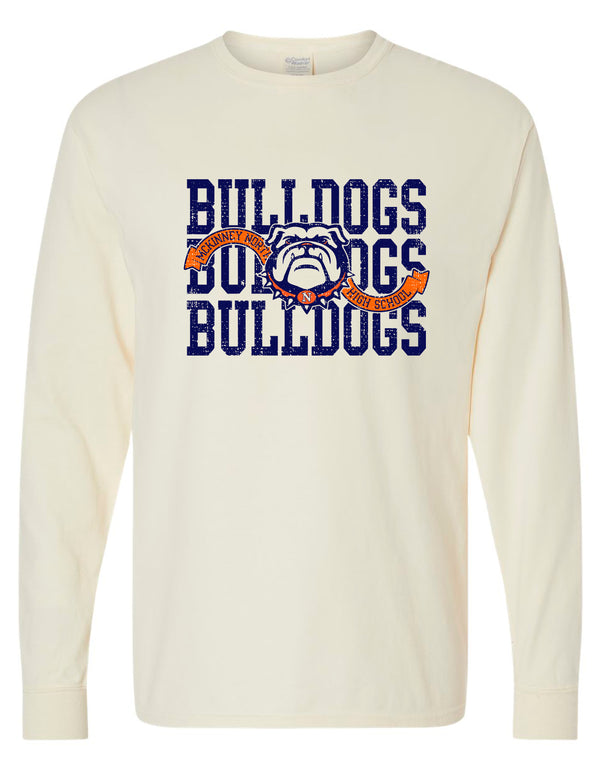 North Swim Comfort Wash Parchment Stacked Ribbon Design LS Tee