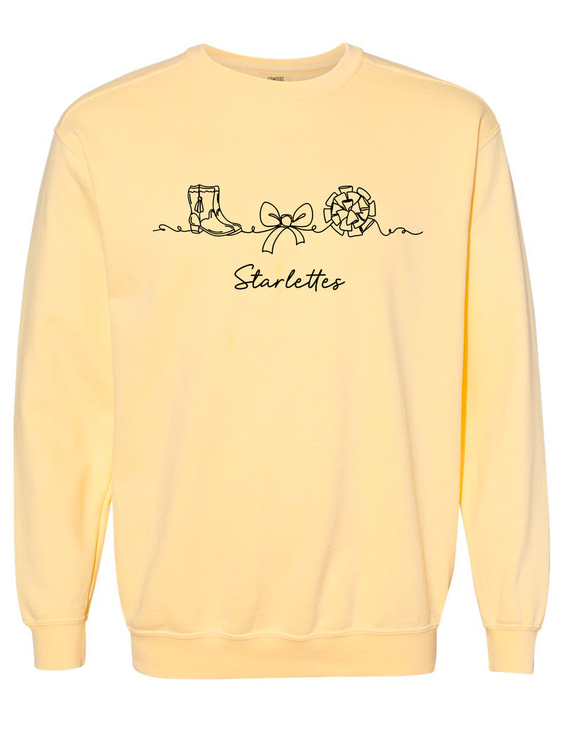 Starlettes Line Art Butter Comfort Colors Crewneck