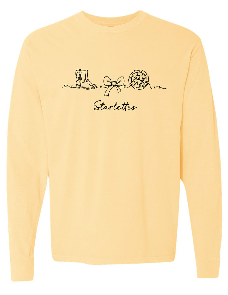 Starlettes Line Art Butter Comfort Colors Long Sleeve Tee