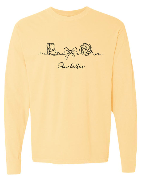Starlettes Line Art Butter Comfort Colors Long Sleeve Tee
