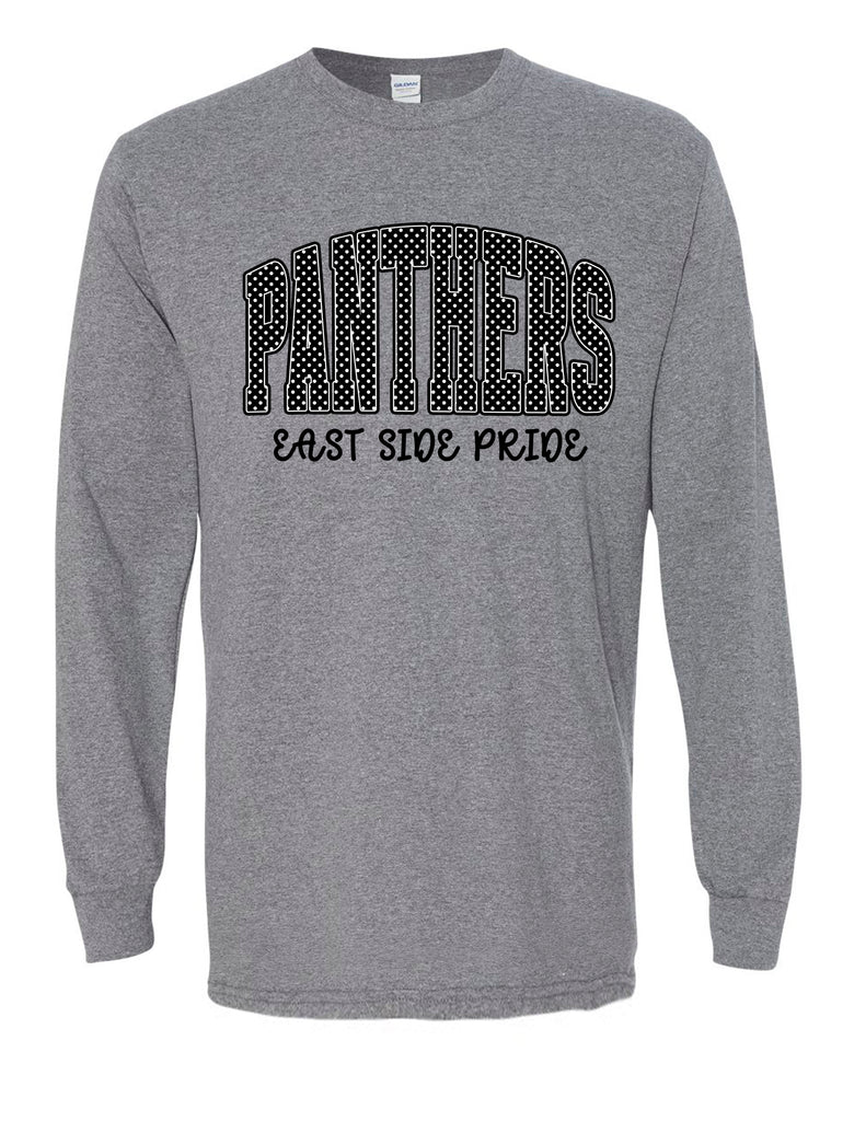 Starlettes Polka Dot East Side Pride Gildan Heather Graphite Long Sleeve Tee