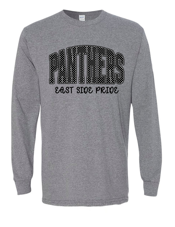 Starlettes Polka Dot East Side Pride Gildan Heather Graphite Long Sleeve Tee
