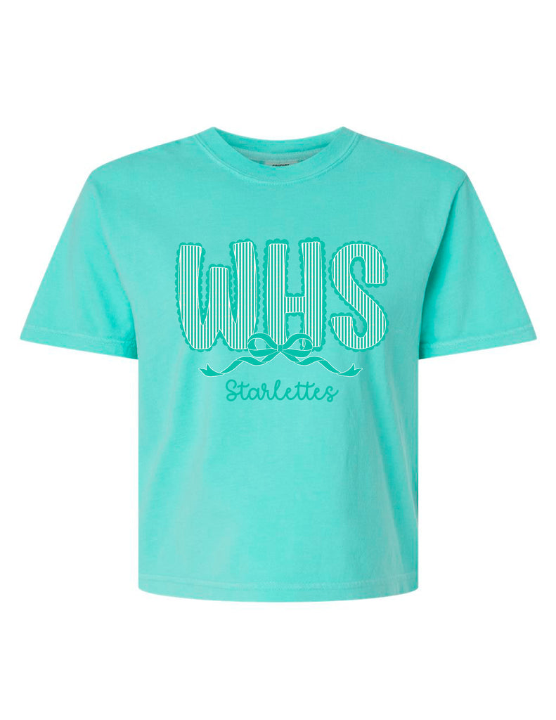 Starlettes Seersucker Lace Chalky Mint Comfort Colors Boxy Mid-Length Tee
