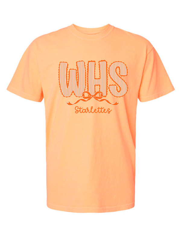 Starlettes Seersucker Lace Neon Cantaloupe Comfort Colors Tee
