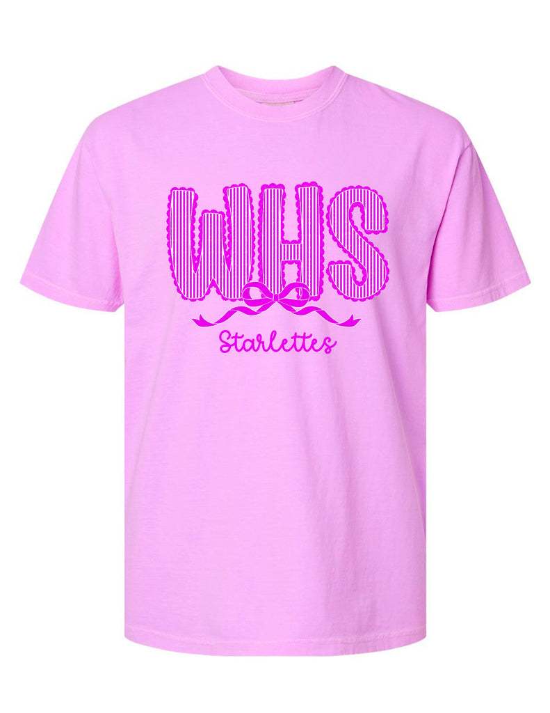 Starlettes Seersucker Lace Neon Violet Comfort Colors Tee