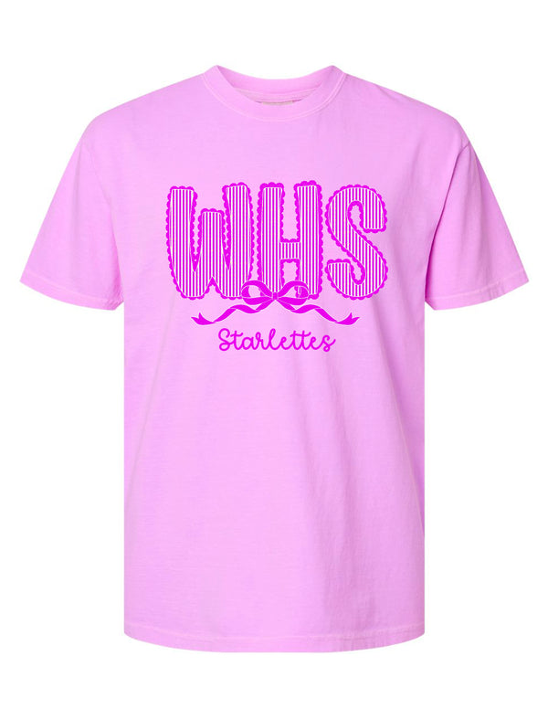 Starlettes Seersucker Lace Neon Violet Comfort Colors Tee
