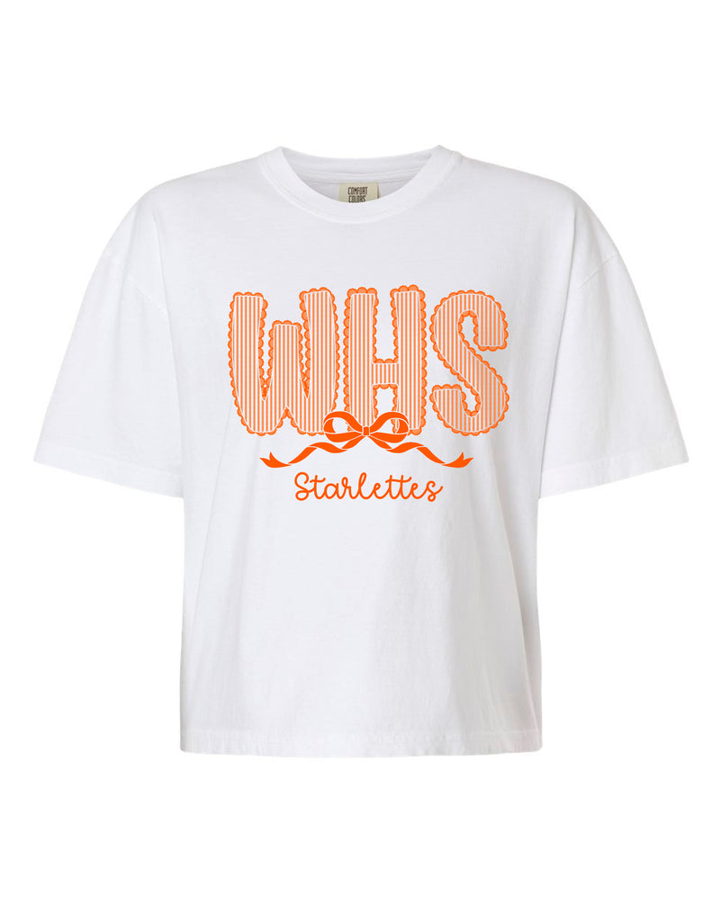 Starlettes Seersucker Lace White Comfort Colors Boxy Mid-Length Tee