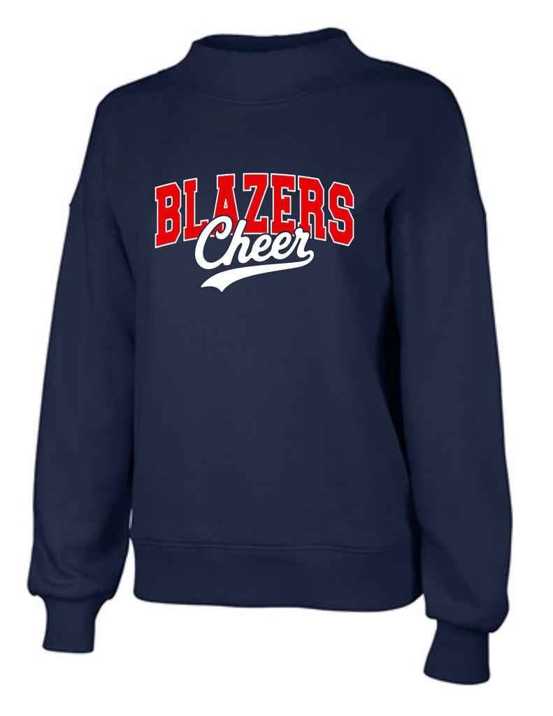 Highlands Cheer Blazers Applique Navy Mock Neck