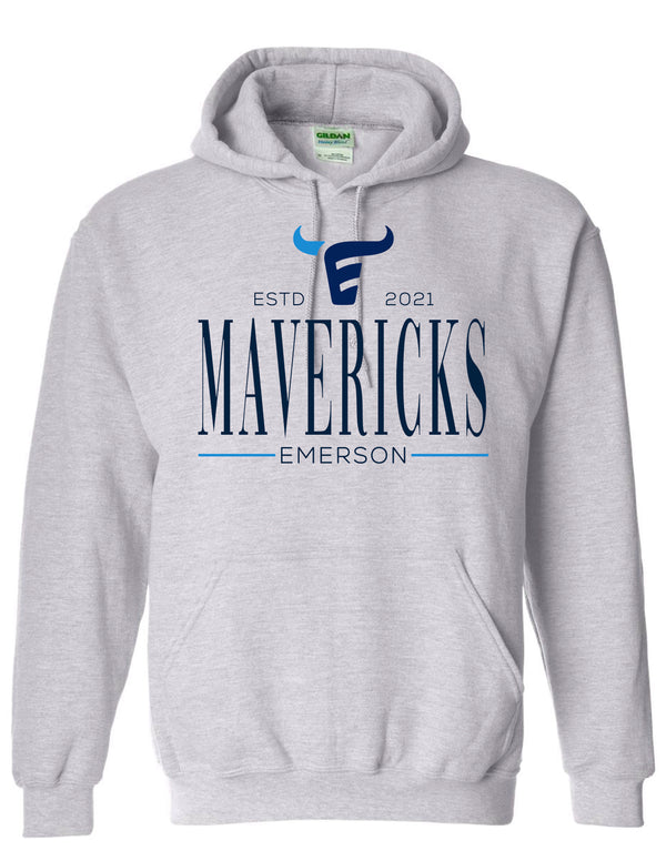 Emerson Football Ash Gray Tall MAVERICKS Hoodie