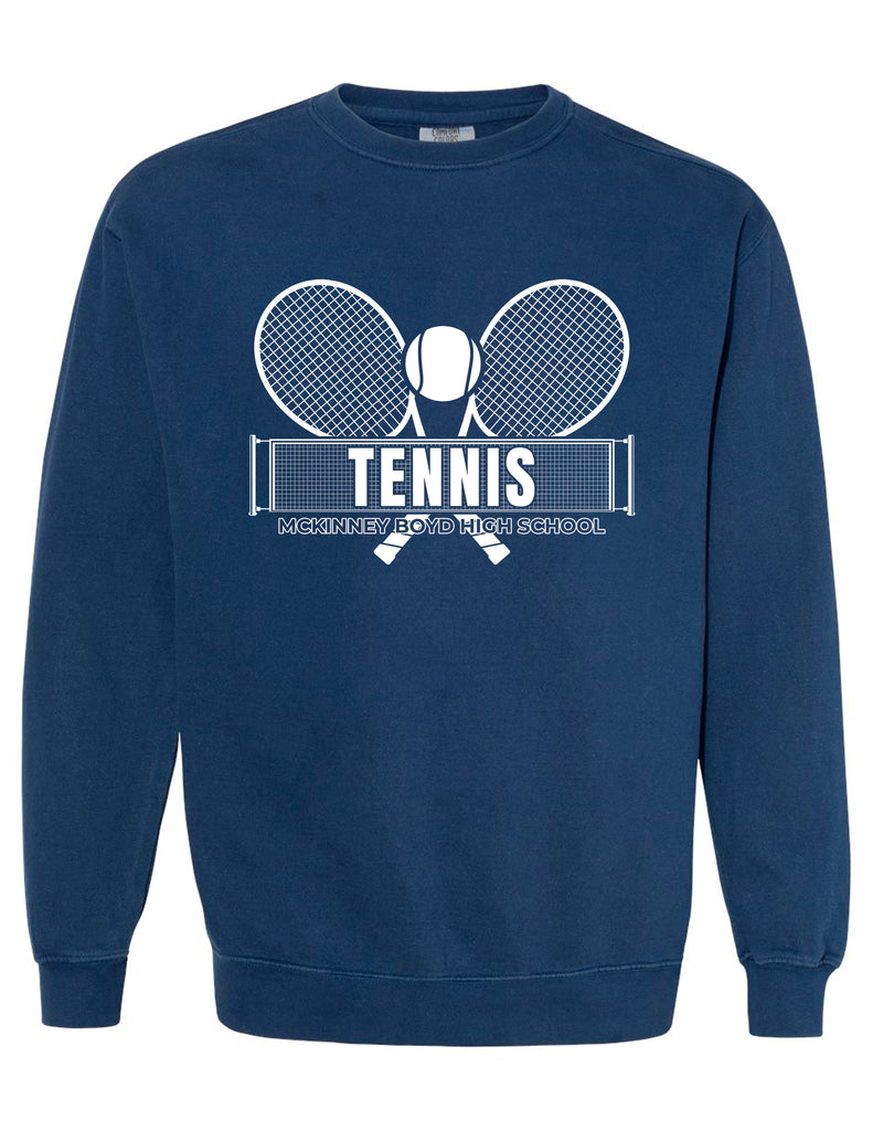 McKinney Boyd Tennis Comfort Colors Navy Court Design Crewneck Sweatshirt