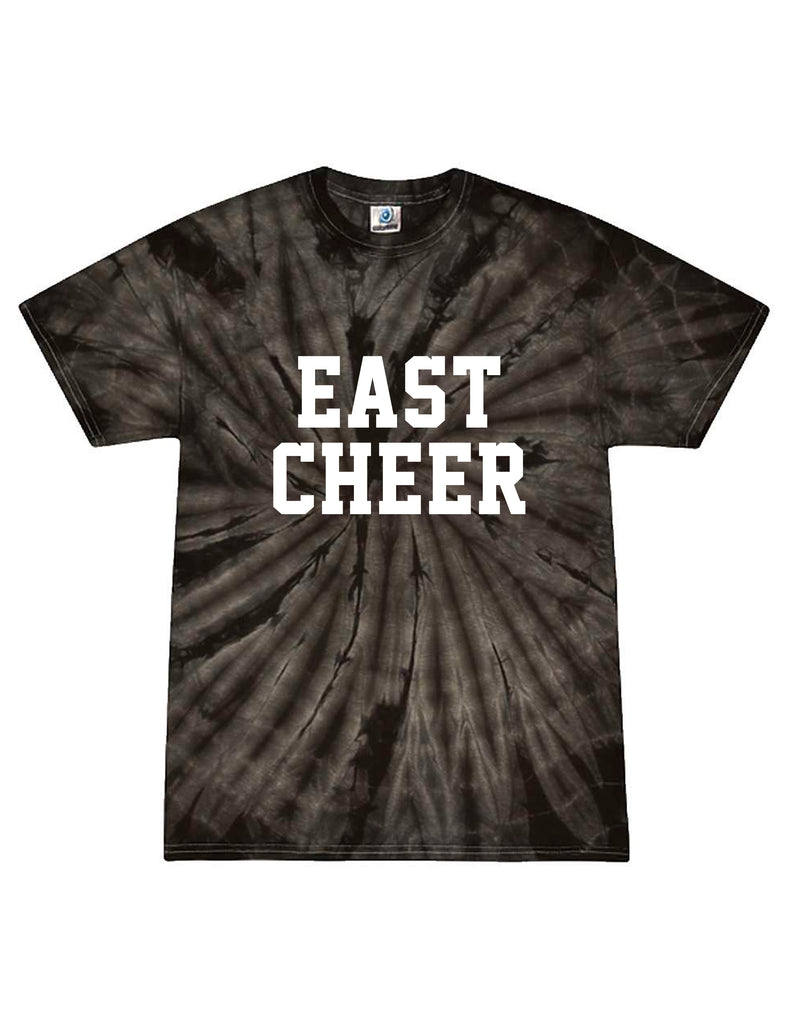 Plano East Cheer Tie Dye Frayed Applique Embroidered Tee