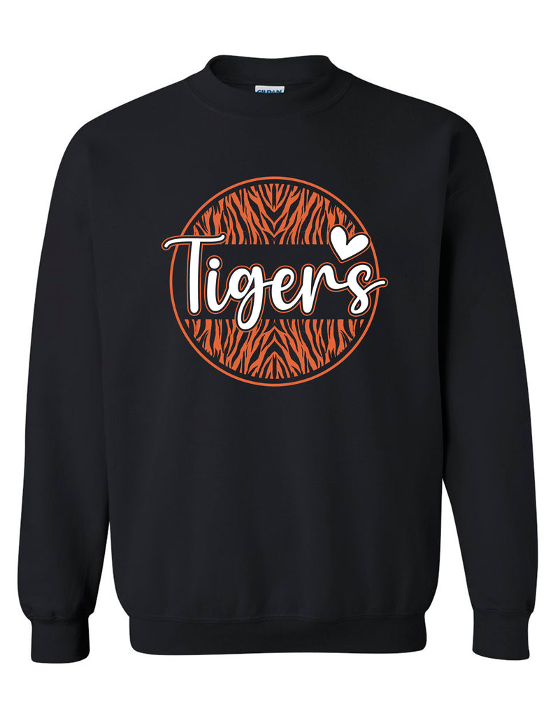 SJMS Tiger Print Circle Crewneck Sweatshirt