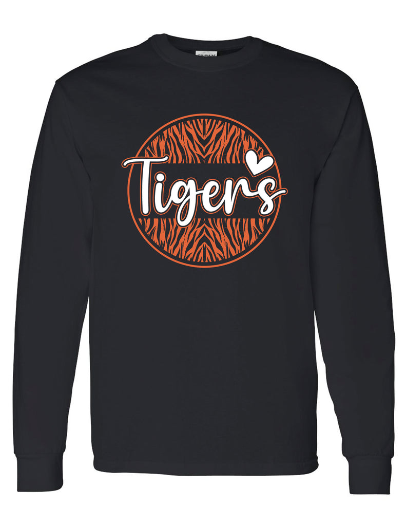 SJMS Tiger Print Circle Long Sleeve Tee