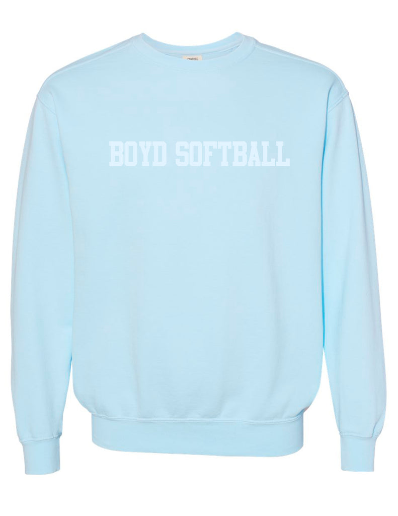 Boyd Softball Comfort Colors Chambray Tone on Tone Embroidered Crewneck