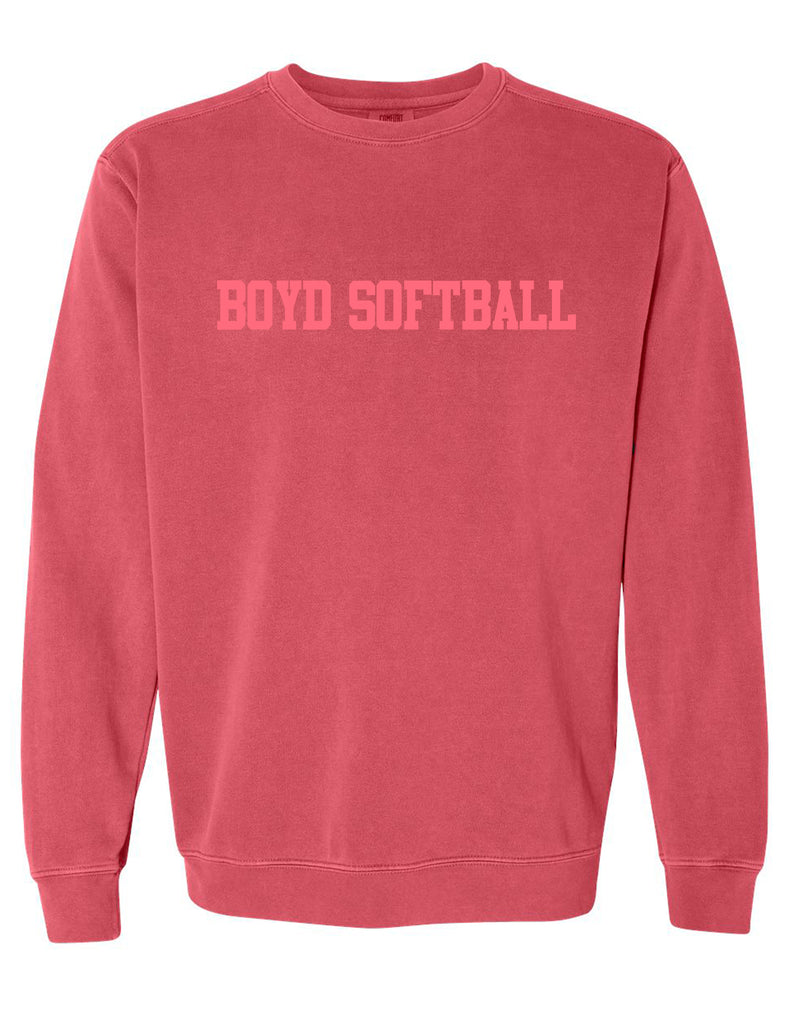 Boyd Softball Comfort Colors Crimson Tone on Tone Embroidered Crewneck