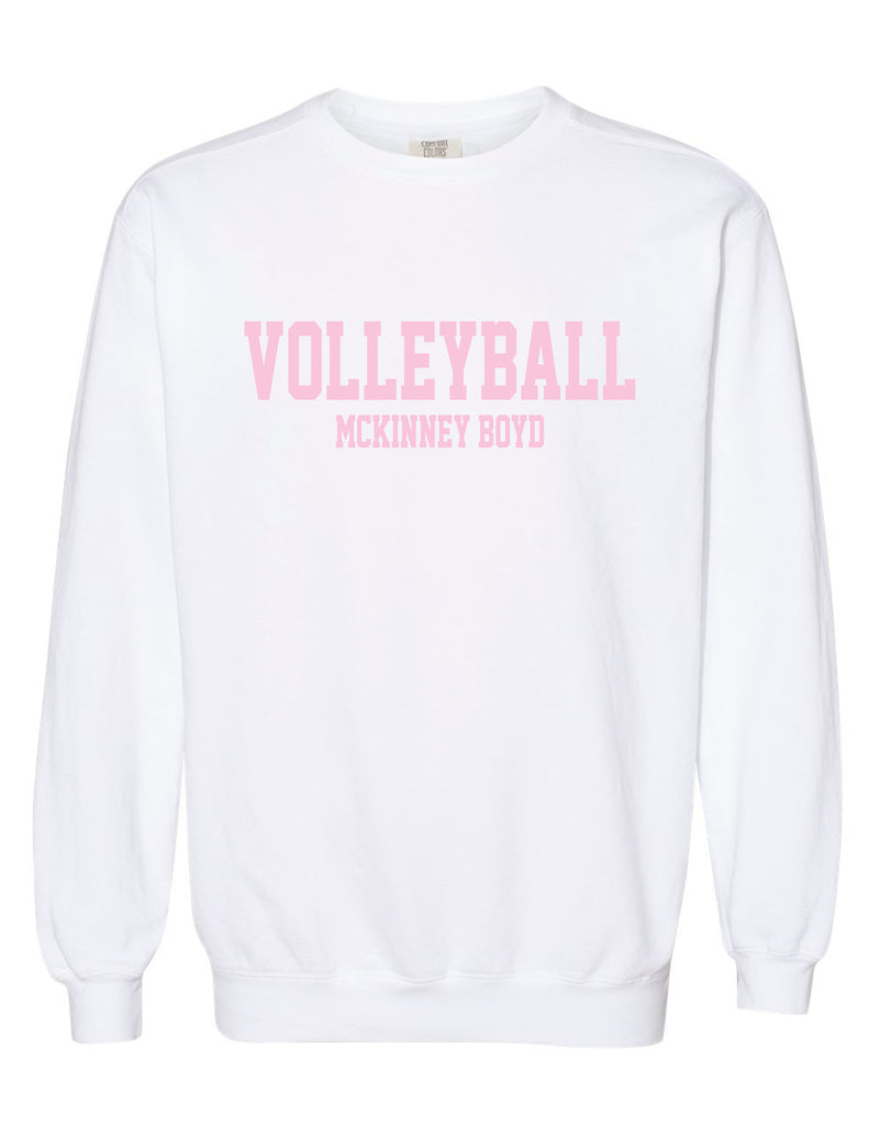McKinney Boyd Volleyball Comfort Colors White Tone on Tone Crewneck
