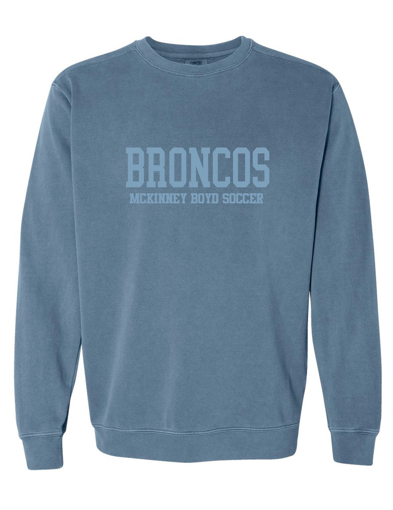 Boyd Girls Soccer Comfort Colors Tone on Tone Embroidered Crewneck