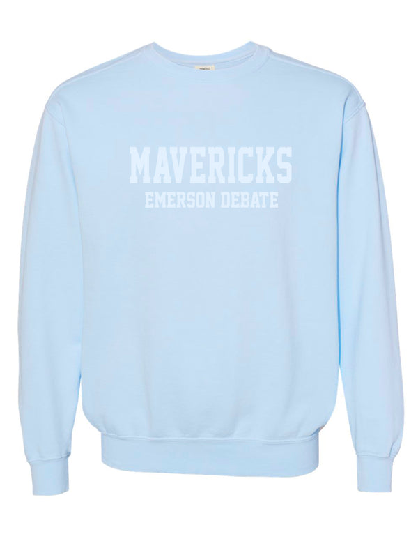 Emerson Debate Tone on Tone Embroidered Comfort Colors Chambray Crewneck Sweatshirt