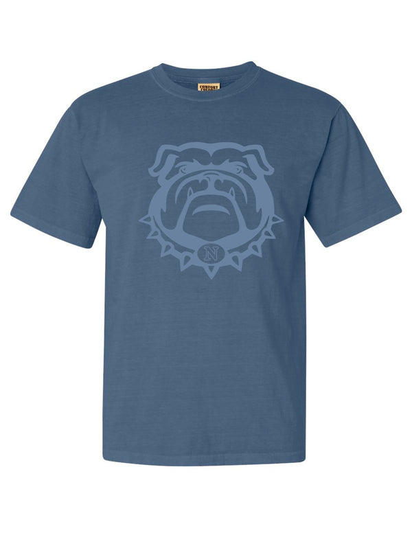 McKinney North Cheer Comfort Color Blue Jean Tone on Tone Bulldog Tee