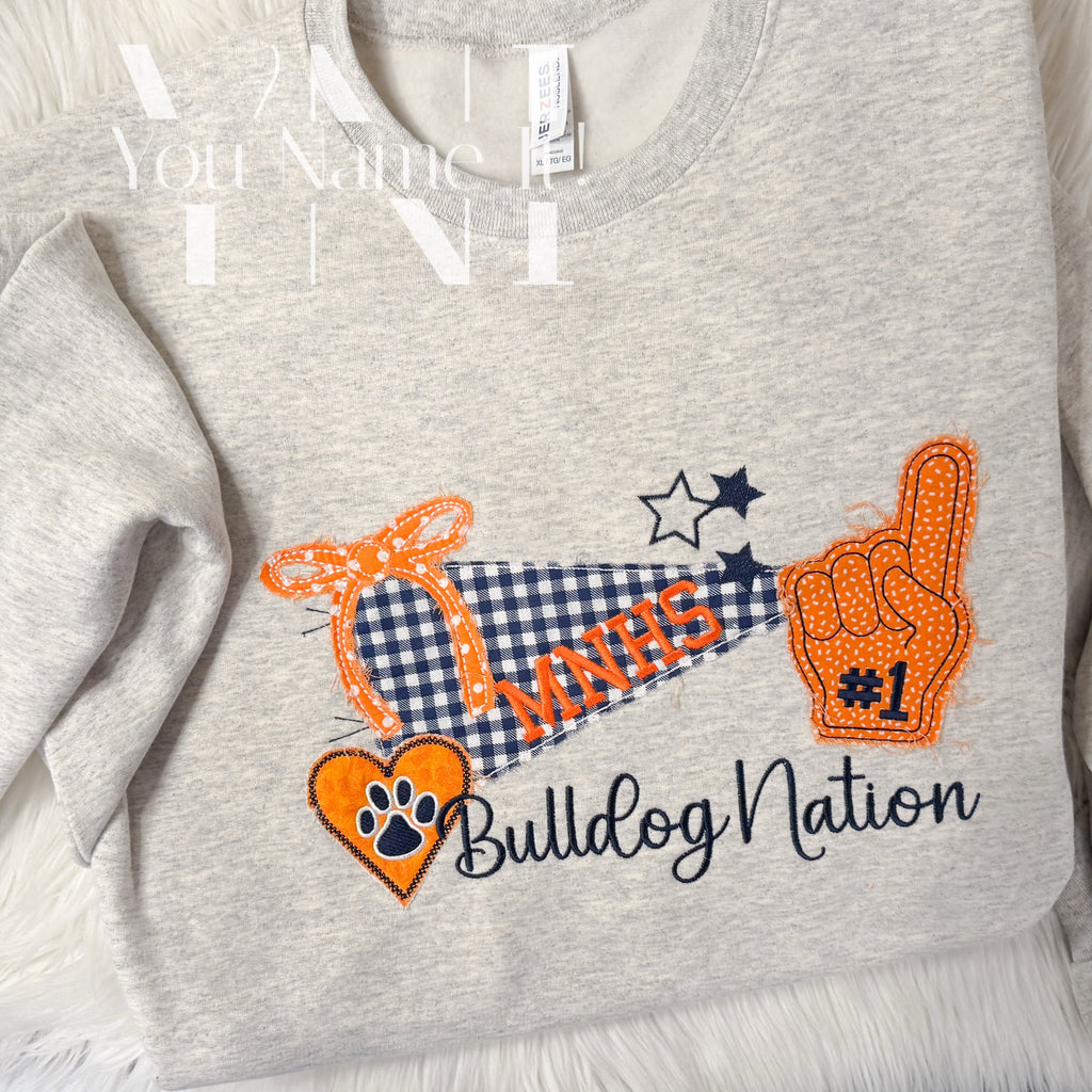 McKinney North Soccer Jerzees Oatmeal Heather Embroidered Crewneck Sweatshirt
