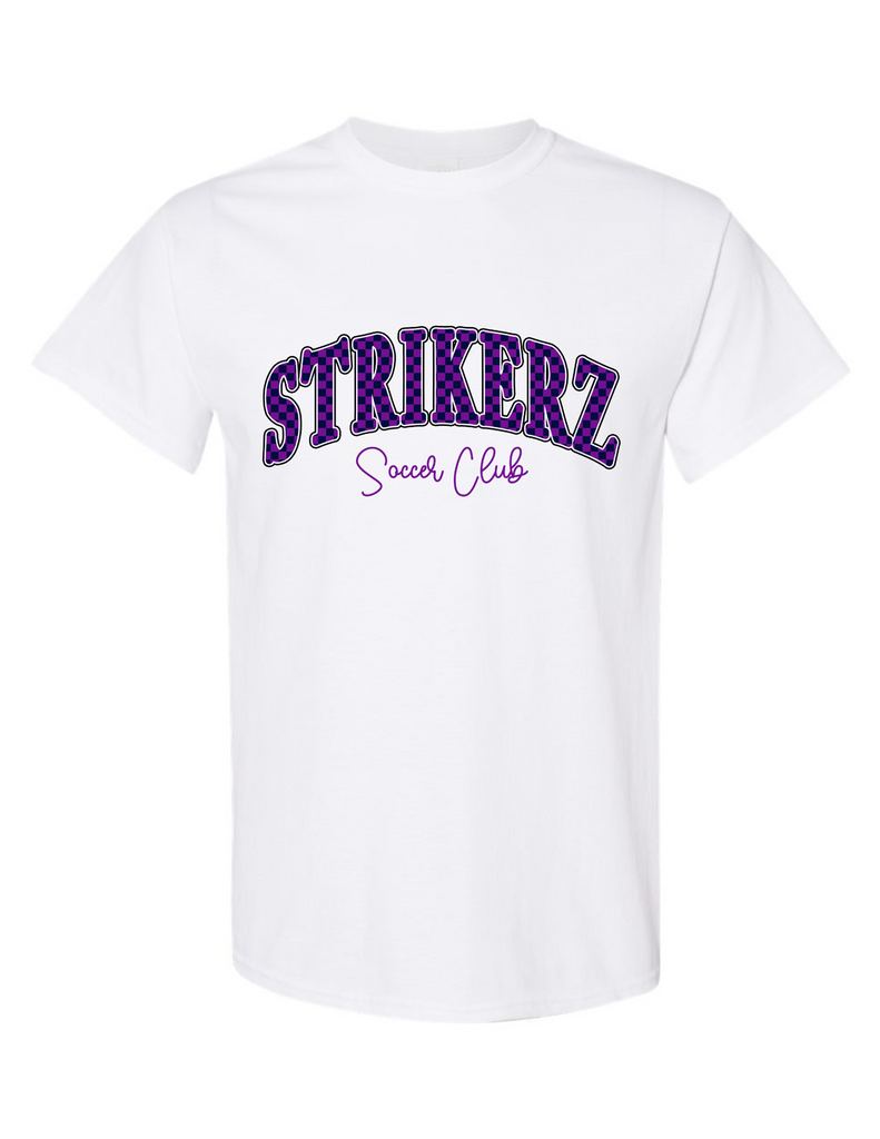 Strikerz White Checkerboard Design SS Tee