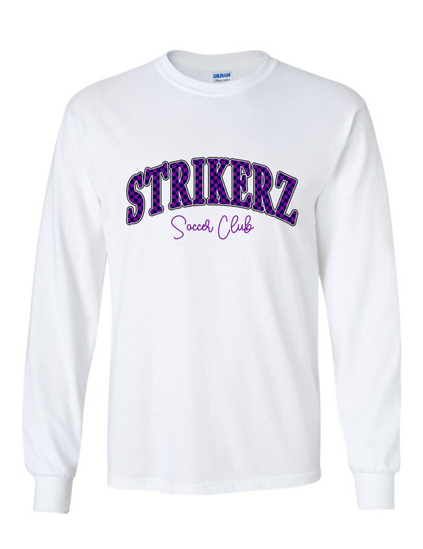 Strikerz White Checkerboard Design LS Tee