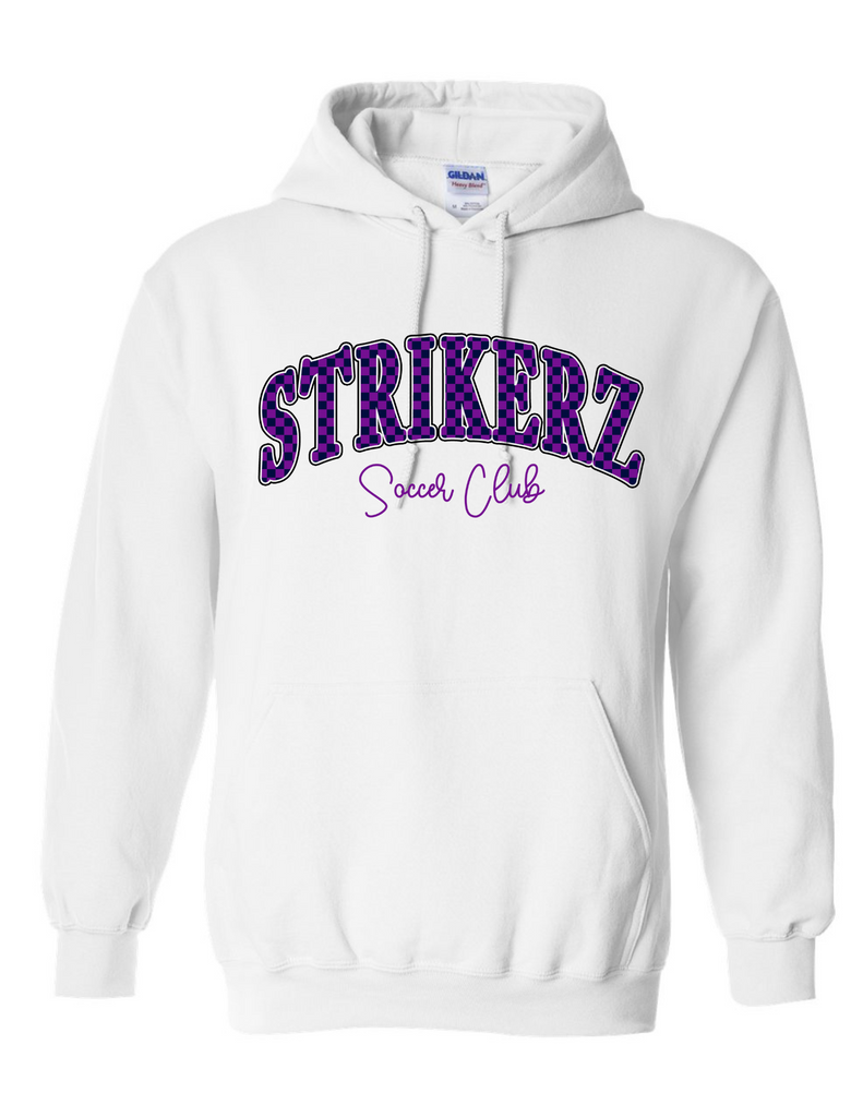 Strikerz White Checkerboard Design Hoodie