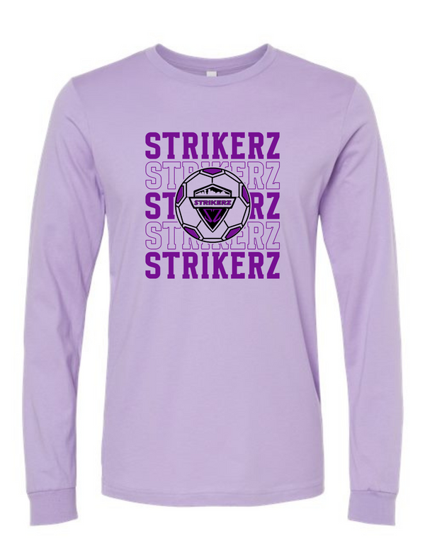Strikerz Bella Canvas Lavender Stacked Design LS Tee