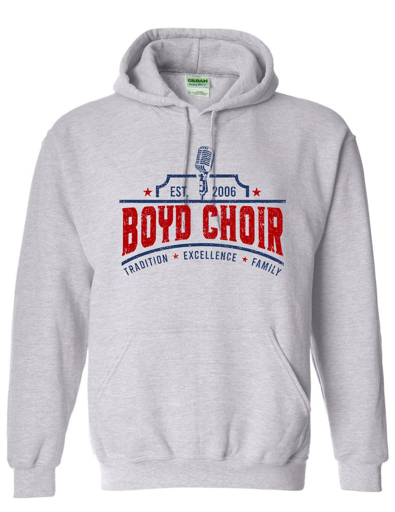 Boyd Choir Ash Gray Microphone Design Hoodie