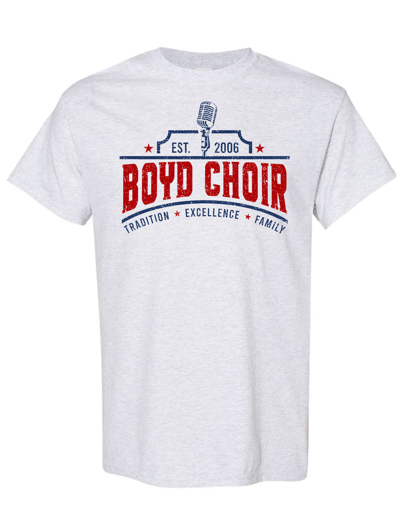 Boyd Choir Ash Gray Microphone Design SS Tee