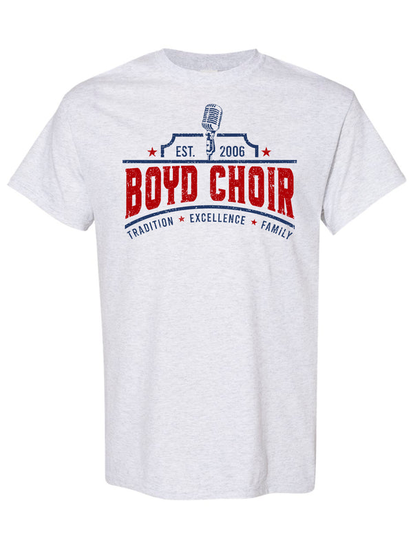 Boyd Choir Ash Gray Microphone Design SS Tee