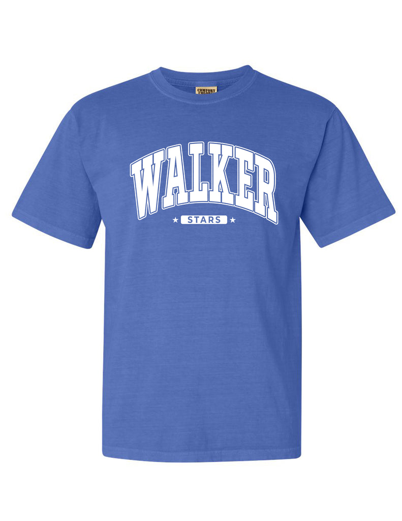 Walker Elementary Comfort Colors Flo Blue Oversized Print Design Tee