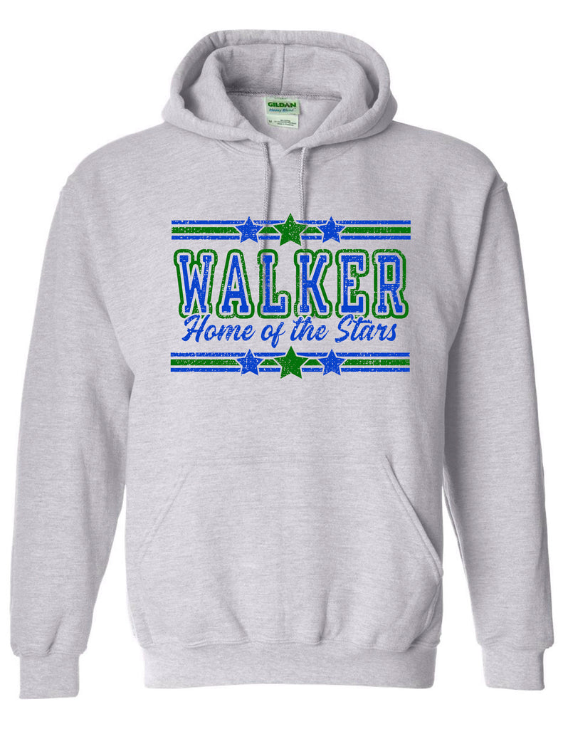 Walker Elementary Ash Gray Stripe Design Hoodie