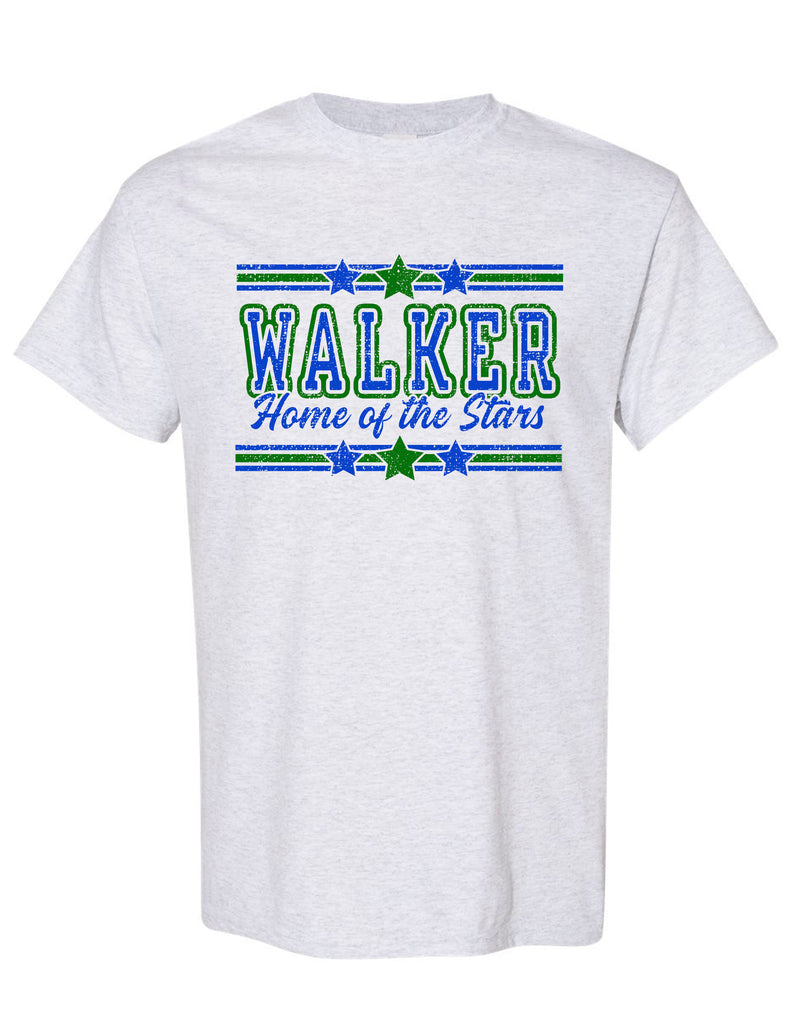 Walker Elementary Ash Gray Stripe Design Tee