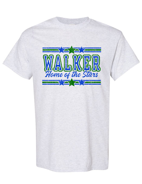 Walker Elementary Ash Gray Stripe Design Tee