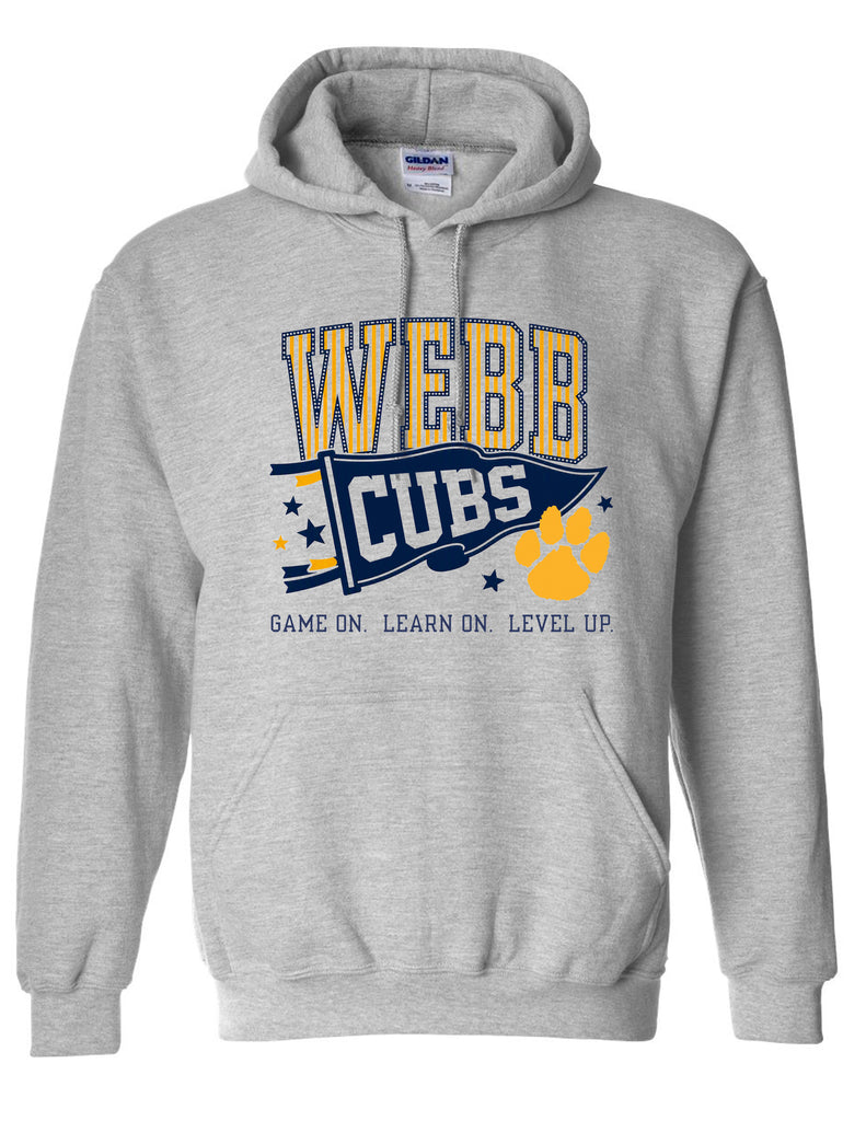 Webb Elementary Gildan Sports Gray Pennant Design Hoodie ADULT