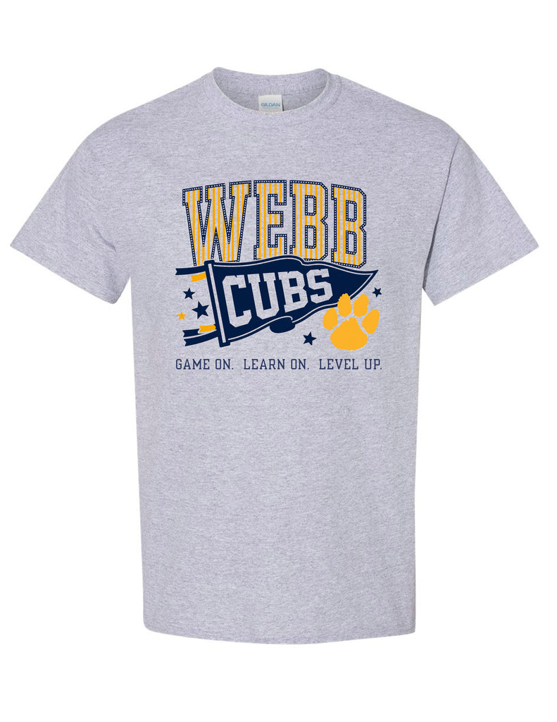 Webb Elementary Gildan Sports Gray Pennant Design Short Sleeve T-Shirt YOUTH